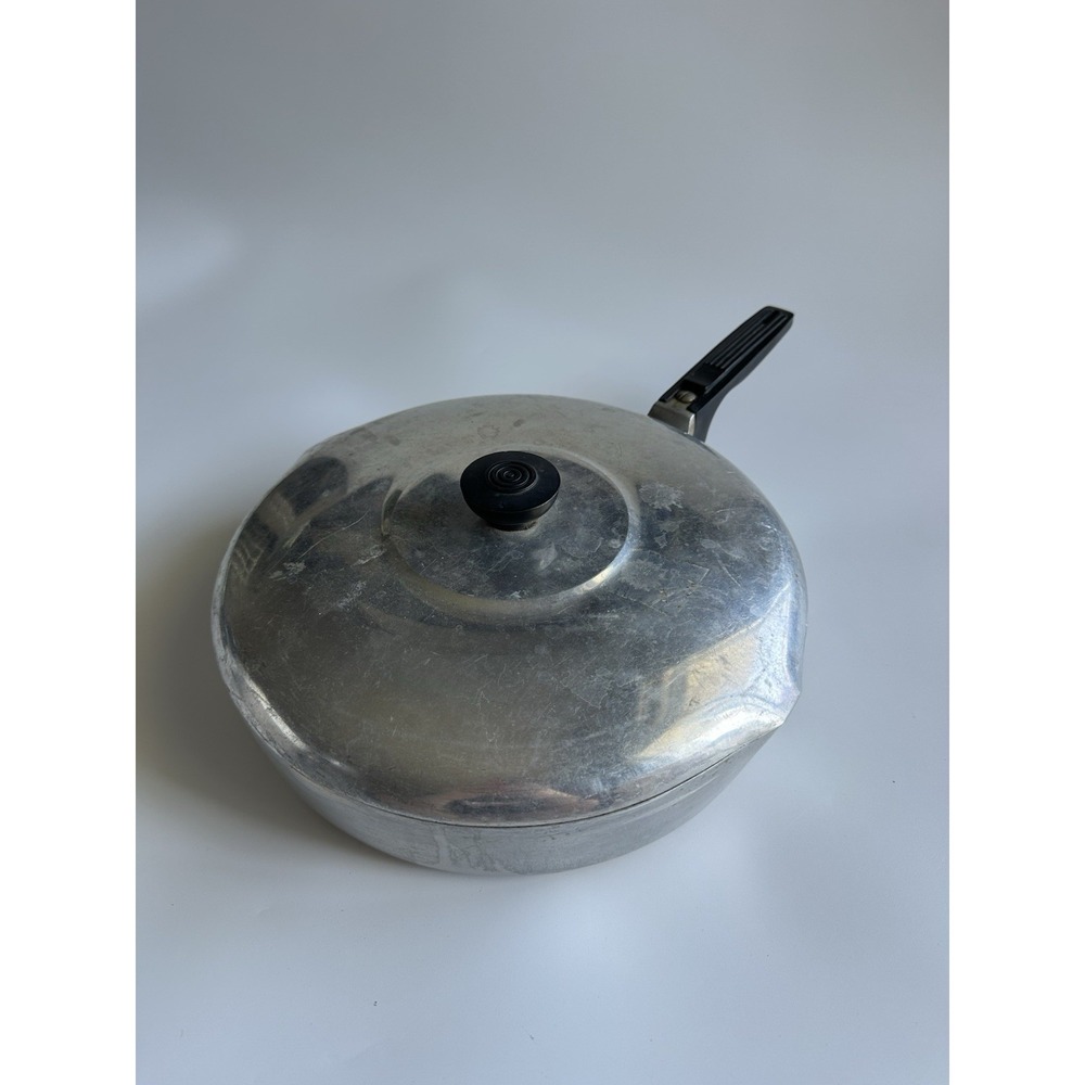 Vintage Wagner Ware Magnalite 4512 11.5" Skillet Frying Pan w/ Lid Sidney O USA